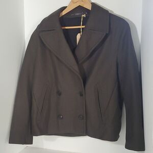 All Saints Women's Aya Wool Blend Pea Coat NWT